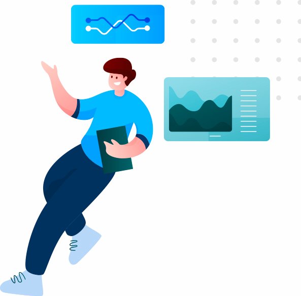 illustration  a young man talking and sharing information to others